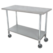 Advance Tabco MSLAG-304C-X Mobile Stainless Steel Work Table w/ Adjustable Undershelf | 48" x 30"