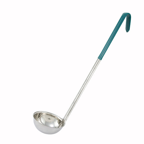 Winco LDC-4 4 oz. Stainless Steel Ladle w/ Green Handle