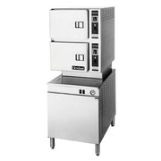 Cleveland 24CEM24 24" Double Deck Electric Pressureless Convection Steamer | 6 Pan Capacity