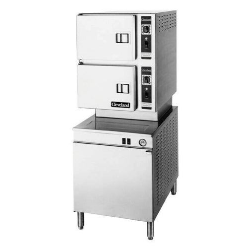 Cleveland 24CEM24 24" Double Deck Electric Pressureless Convection Steamer | 6 Pan Capacity