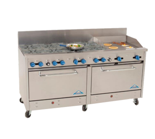 Comstock-Castle 2F330-12 72" Gas 10-Burner & Griddle Range w/ (2) 31" Ovens | 354,000 BTU