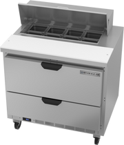 Beverage Air SPED36HC-08-2 36" 2 Drawer Refrigerated Sandwich Prep Table | 10.01 Cu. Ft.
