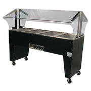Advance Tabco B4-240-B 63" x 35" Black Vinyl 4 Well Electric Hot Buffet Table | 208/240V