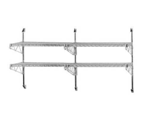 Advance Tabco AB2-14-X Chrome Plated End Mount Wire Shelving Wall Post & Brackets | Set of 2