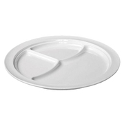 Thunder Group NS703W White 10-1/4" 3 Compartment Plate | Case of 12