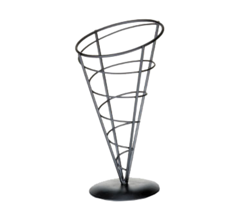 Tablecraft AC59 Vertigo 5" x 9.5" Black Metal Appetizer Cone