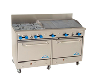 Comstock-Castle F3226-3RB 60" Gas Range w/ 4 Burners, Charbroiler & (2) Ovens | 258,000 BTU
