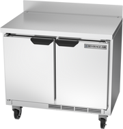Beverage Air WTR34HC 34" 2 Door Shallow Depth Worktop Refrigerator with Removable Backsplash | 5.96 Cu. Ft.