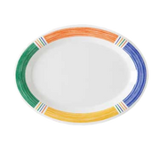G.E.T. OP-135-BA Diamond Barcelona 13-1/2" x 10-1/4" Oval Melamine Platter | Case of 12