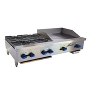 Comstock-Castle FHP48-24 48" Manual Countertop Gas Griddle & Hot Plate Combo | 158,000 BTU