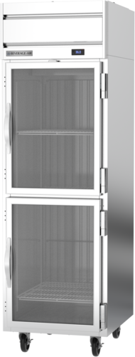 Beverage Air HRP1HC-1HG 26" 2 Glass Half Door Top Mount Reach In Refrigerator | 22.28 Cu. Ft.