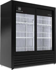 Beverage Air MT41-54-1-SDB 47.25" 2 Sliding Glass Door Black Merchandiser Refrigerator | 16.4 Cu. Ft.