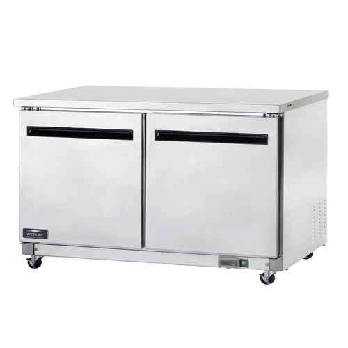 Arctic Air AUC60F 60" 2-Solid Door Worktop Freezer | 15.5 Cu. Ft.