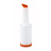 Winco PPB-1O 1 qt. Pour Bottle w/Spout & Lid | Orange