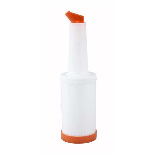 Winco PPB-1O 1 qt. Pour Bottle w/Spout & Lid | Orange
