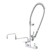 T&S Brass B-0154-CR-C 8" Center Wall Mount Pre-Rinse Faucet w/ Double Joint Nozzle