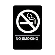 Winco SGNB-601 Braille "No Smoking" Sign | 6" x 9" White on Black