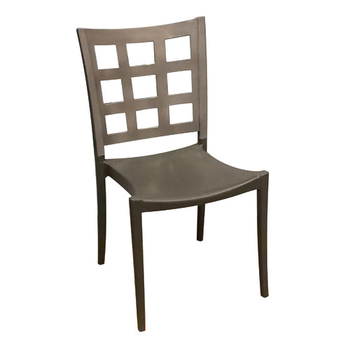 Grosfillex US646579 Plazza Stacking Indoor Side Chair | Titanium Gray