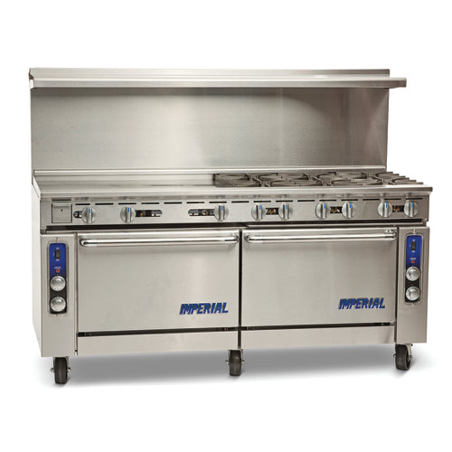 Imperial Range IR-6-G36-CC 72" 6 Burner Gas Range w/ 36" Griddle & 2 Convection Ovens | 312,000 BTU