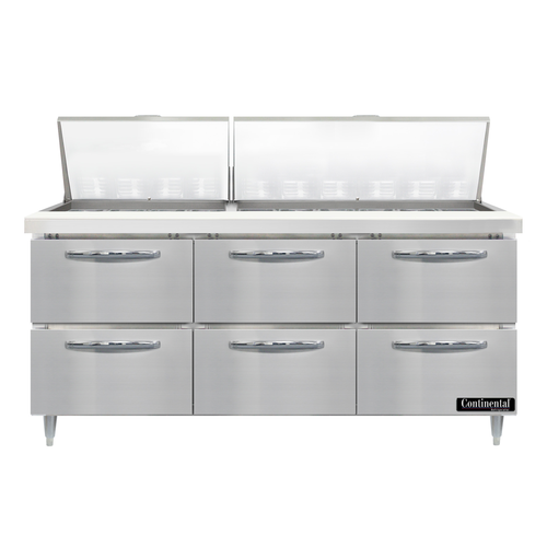 Continental Refrigerator D72N30M-D Refrigerated Counter, Mega Top Sandwich / Salad Unit