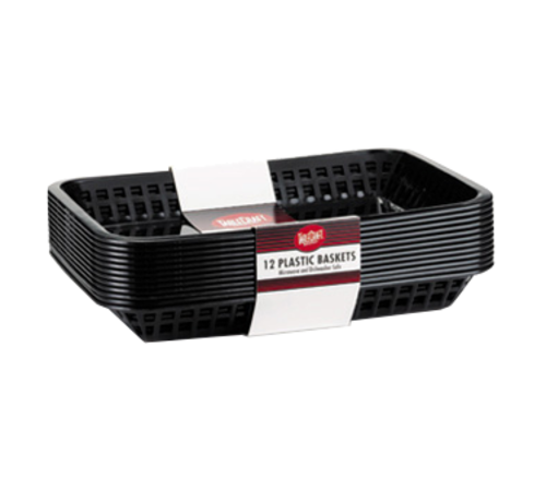 Tablecraft C1079BK Mas Grande Rectangular Plastic Serving Basket | Case of 12