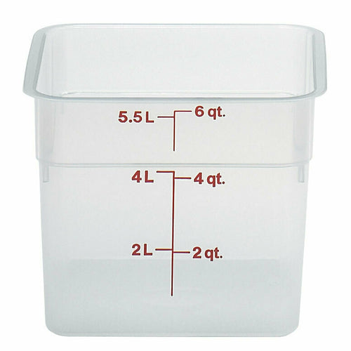 Cambro 6SFSPP190 CamSquare 6 qt. Graduated Square Food Container