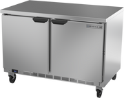 Beverage Air WTR48AHC-FLT 48" 2 Door Worktop Refrigerator with Flat Top | 11.82 Cu. Ft.