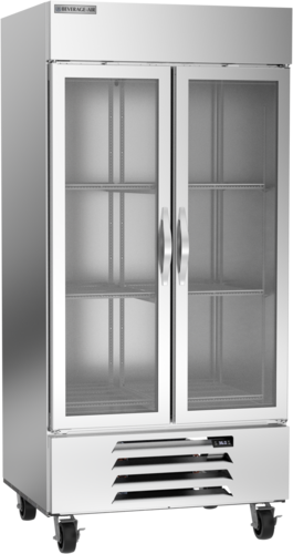 Beverage Air HBR35HC-1-G 39.5" 2 Glass Door Bottom Mount Reach In Refrigerator | 35.08 Cu. Ft.