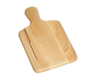 Tablecraft 79K Natural Wood Bread / Charcuterie Board w/ Knife Slot | 13" x 7.75" x 0.75"