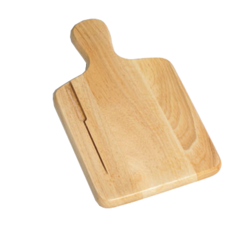 Tablecraft 79K Natural Wood Bread / Charcuterie Board w/ Knife Slot | 13" x 7.75" x 0.75"
