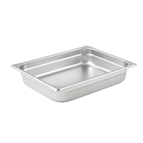 Winco SPJL-202 Half Size Stainless Steel Steam Table Pan | 2-1/2" Deep