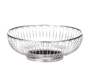 Tablecraft 4170 Chalet 8.25" Round Chrome Wire Basket