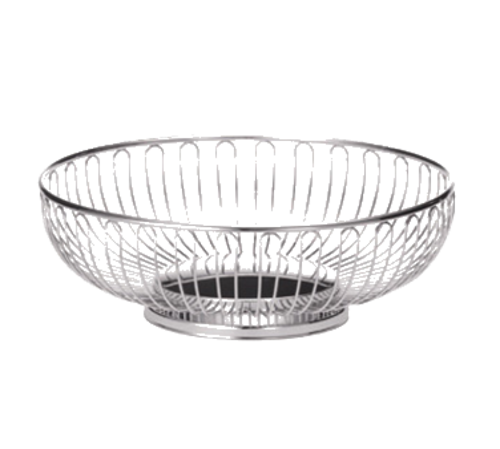 Tablecraft 4170 Chalet 8.25" Round Chrome Wire Basket