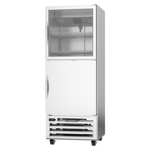 Beverage Air RI18HC-HGS 28" 1-Glass 1-Solid Half Door Reach-In Refrigerator | 16.85 Cu. Ft.