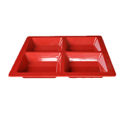 Thunder Group 13-1/2"(l) x 13-1/2"(w) x 1-3/8"(d) Passion Red Melamine Serving Tray | Model No. PS5104RD