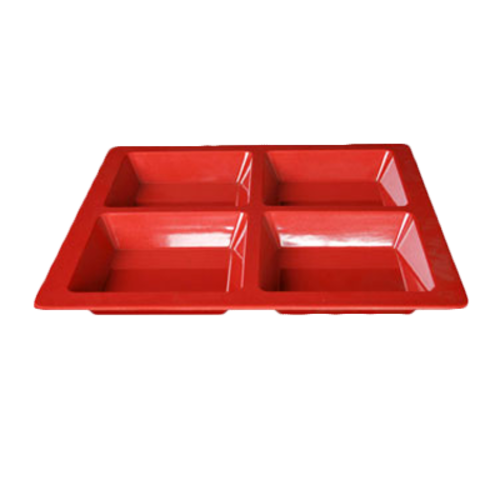 Thunder Group 13-1/2"(l) x 13-1/2"(w) x 1-3/8"(d) Passion Red Melamine Serving Tray | Model No. PS5104RD
