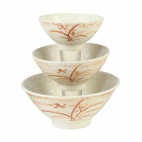Thunder Group 5706  14oz. Gold Orchid Series Melamine Rice Bowl | Case of 12
