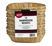 Tablecraft C1174W 9" Natural Hand Woven Oval Fast Food Basket | Case of 12