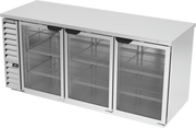 Beverage Air BB78HC-1-G-S 79" 3 Glass Door Stainless Back Bar Cooler | 33.59 Cu. Ft.