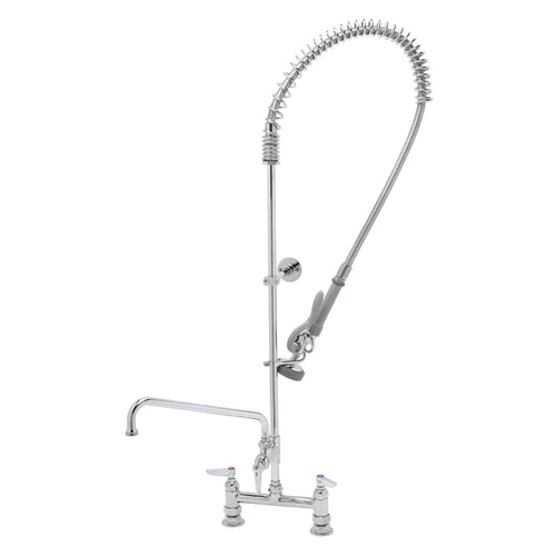 T&S Brass B-0123-ADF12-B EasyInstall 8" Center Deck Mount Pre-Rinse Faucet w/ 12" Nozzle