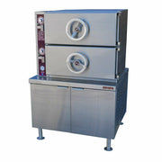 Crown Steam SCDA-3 3-Compartment Steam Coil Pressure Steamer w/ 36" Cabinet Base