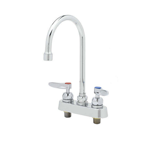 T&S Brass B-1141-CR 4" Center Deck Mount Workboard Faucet w/ Gooseneck Spout