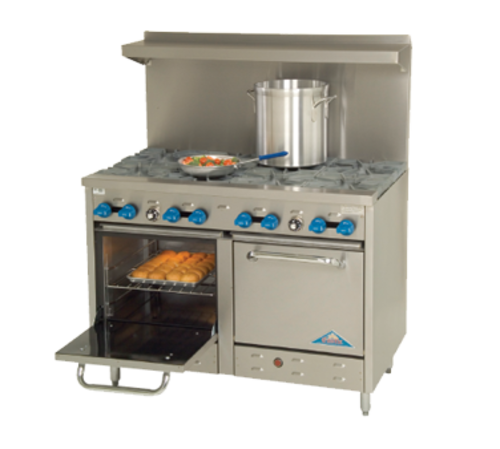Comstock-Castle F3218 48" Gas 8-Burner Range w/ (2) Space Saver Ovens | 264,000 BTU