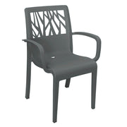 Grosfillex US201002 Vegetal Stacking Outdoor Armchair | Charcoal