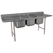 Advance Tabco T9-3-54-18RL-X 27" x 91" 3-Compartment Regaline Sink w/ 18" Right & Left Drainboards