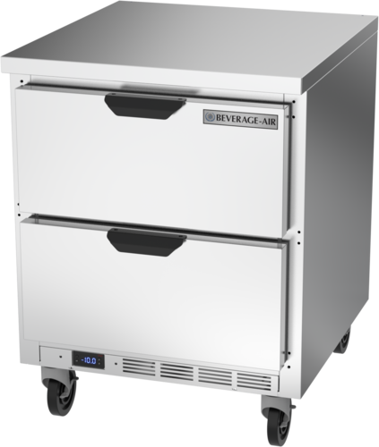 Beverage Air WTFD27AHC-2-FLT 27" 2 Drawer Worktop Freezer w/ Flat Top | 6.13 Cu. Ft.
