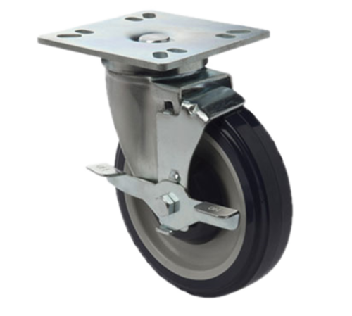 Focus FPCST5 5" Universal Plate Caster Set w/ Brake | Set of 4