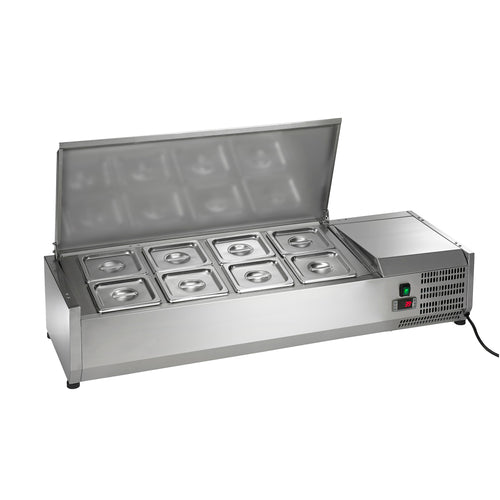 Arctic Air ACP48 48" Countertop Refrigerated Prep Rail | 8 Sixth Pan
