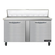 Continental SW60-16 60" 2-Door Refrigerated Sandwich Prep Table | (16) 1/6 Pan