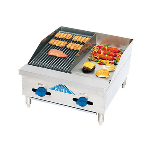 Comstock-Castle FHP24-12-1LB 24" Countertop Gas Griddle & Charbroiler Combo | 58,000 BTU